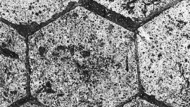 Hexagonal stone pavement texture