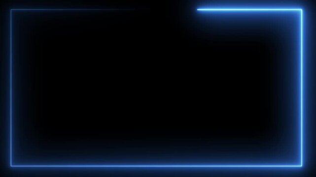 Animation of glowing neon rectangles abstract background. Abstract glowing neon light rectangle border frame animation, abstract glowing neon rectangle border frame. Square rectangle picture frame 