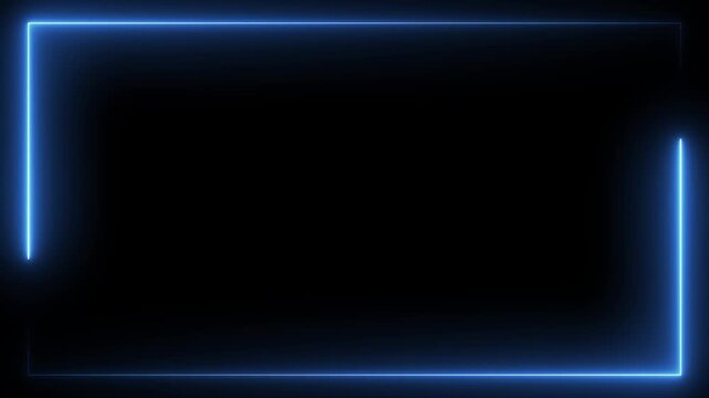 Animation of glowing neon rectangles abstract background. Abstract glowing neon light rectangle border frame animation, abstract glowing neon rectangle border frame. Square rectangle picture frame 
