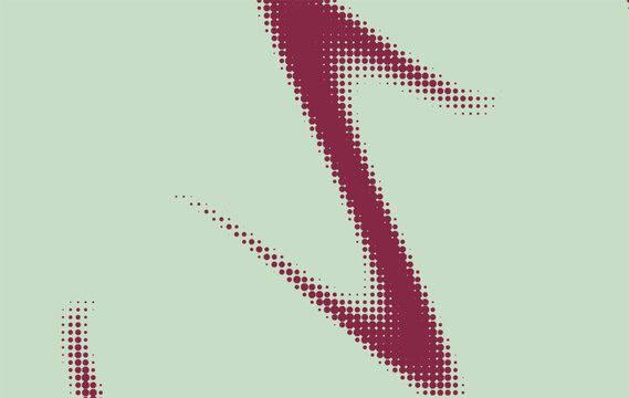 Halftone burgundy stripe with scattered dots rests against a pale green background crimson scarlet