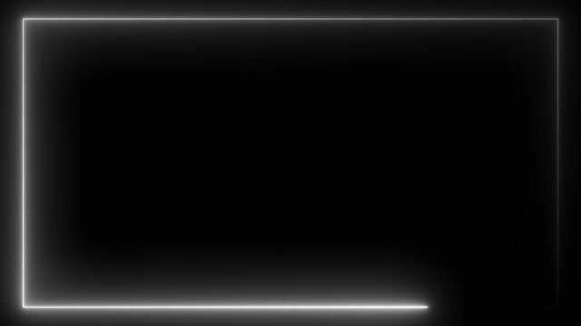 Animation of glowing neon rectangles abstract background. Abstract glowing neon light rectangle border frame animation, abstract glowing neon rectangle border frame. Square rectangle picture frame 