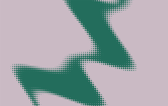 A teal zigzag pattern features a halftone texture against a pale lavender backdrop geometric