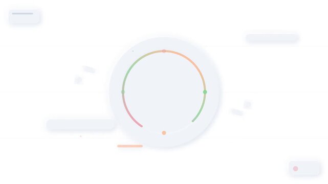 Abstract futuristic user interface with rotating circular chart
