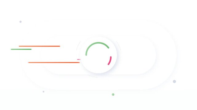 White slider control switch with colorful loading indicator