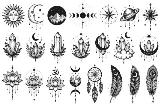 Esoteric Celestial and Mystical Symbols Collection