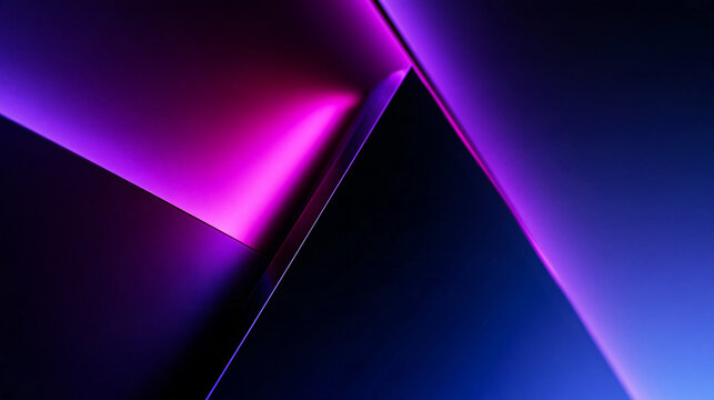 Abstract Geometric Background with Purple Neon Light