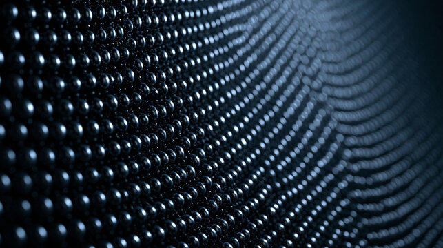 Abstract Futuristic Metallic Spheres Wave Technology Background