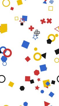 pattern geometric Bauhaus Geometric Shapes Pattern Red Blue Yellow Black White Abstract Background Vector Art
