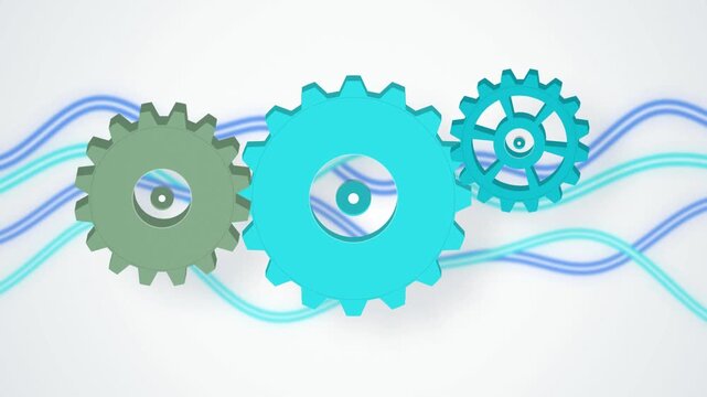 Mechanical gear cogs rotating seamless loop motion background