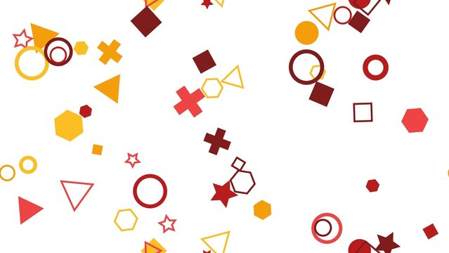 pattern geometric horizontal Geometric shapes in red and yellow on white background