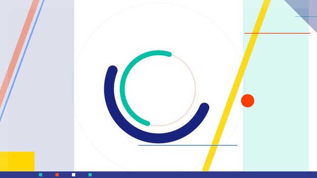 Colorful circular progress loaders and graphic bars moving