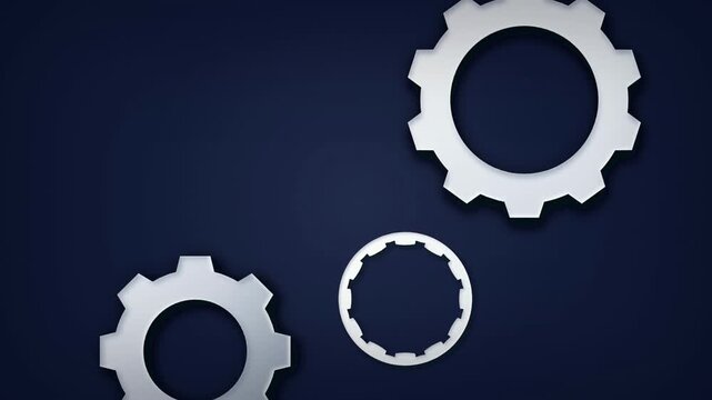 Metallic gears rotating seamlessly looping motion background