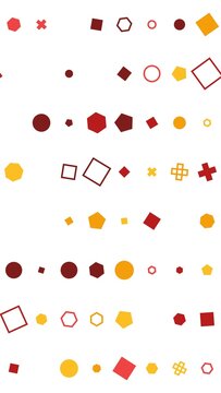 pattern grid Geometric shapes in red and yellow on white background