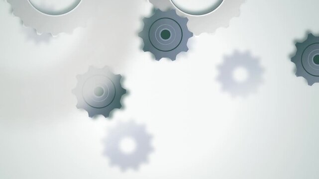 Rotating gear cogs meshed movement seamless loop motion background