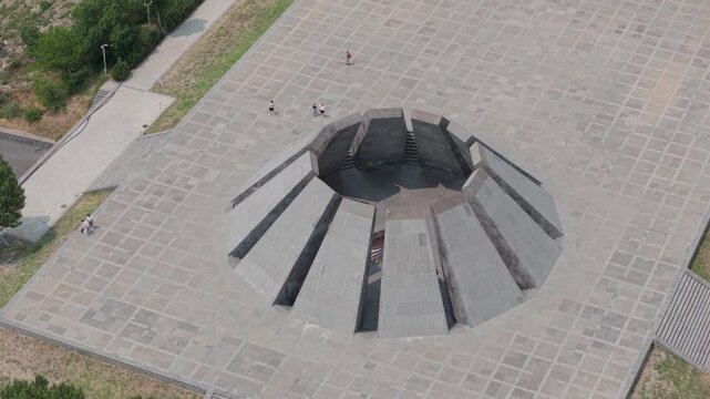 Aerial view of Tsitsernakaberd memorial, Armenia.