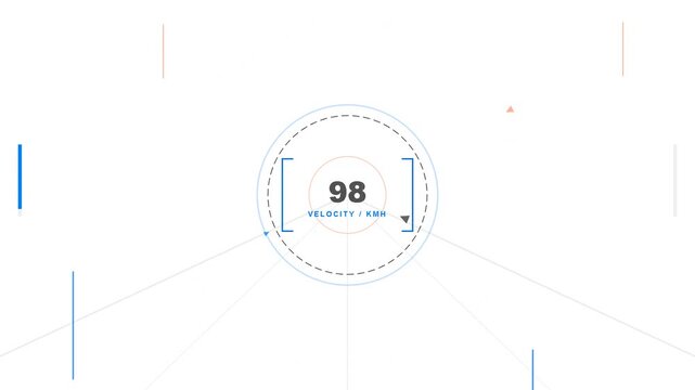 Digital speedometer HUD showing velocity in kilometers per hour