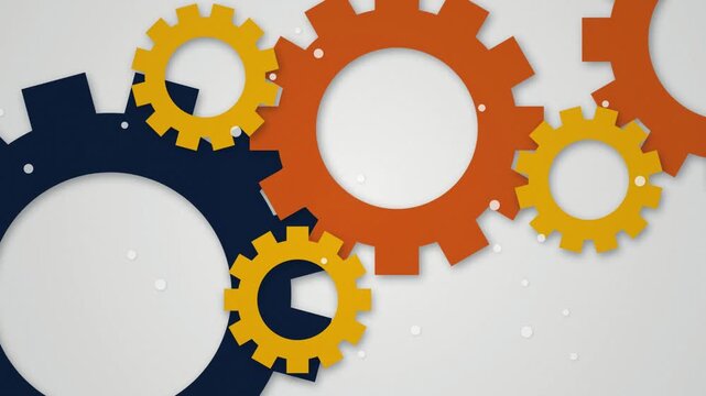 Interlocking graphic gear cogs seamless loop motion background