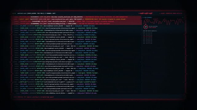 Cybersecurity Breach System Compromised Alert Screen with Kernel Error Logs
