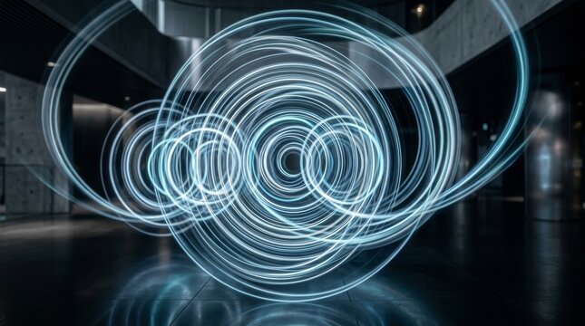 Abstract Light Patterns in Modern Indoor Space.