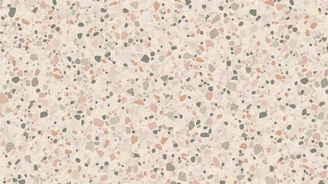 Warm Terrazzo Texture With Dense Beige Gray and Blush Stone Chips