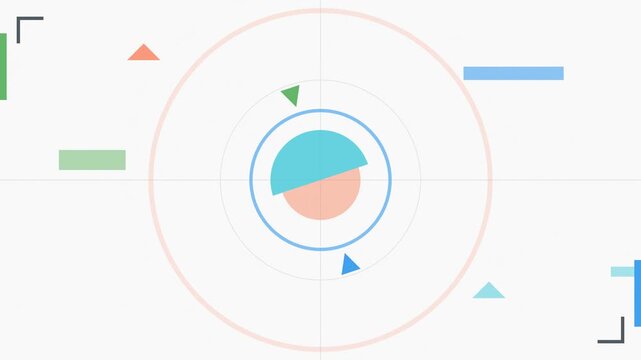 Dynamic geometric pie chart animation with colorful segments