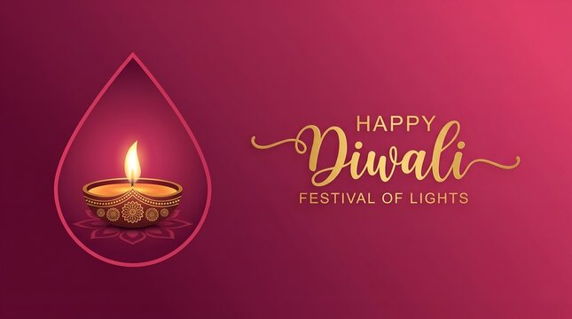 Happy Diwali vector illustration. Festive Diwali and Deepawali card. The Indian festival of lights