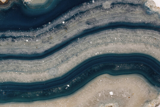 Stunning Blue Agate Slice Close-up Texture Background