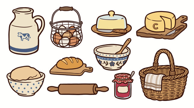 Vintage Farm Kitchen Collection &hellip; SVG vector illustration collection with premium hand drawn decorative elements, creative graphic design assets for branding, crafts, printing, digital projects and mo