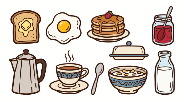 Vintage Breakfast Kitchen Collec&hellip; SVG vector illustration collection with premium hand drawn decorative elements, creative graphic design assets for branding, crafts, printing, digital projects and mo