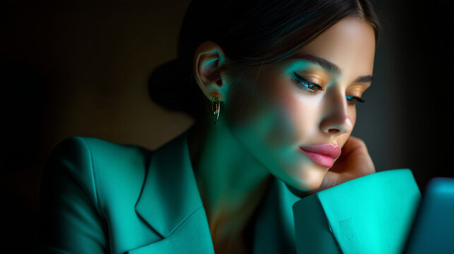 AI Tax Strategy Specialist in Triadic Gold-Violet-Teal Light &mdash; Strategic Compliance Mastery Portrait

