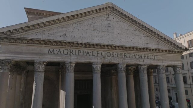 Aerial view of the Pantheon in Rome, Italy.