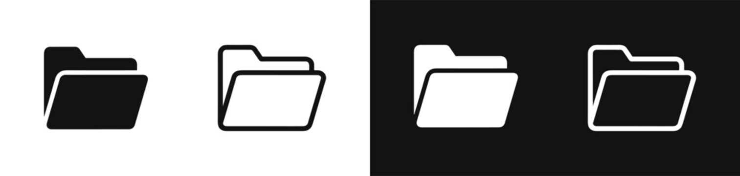 Folder directory data document file management icon vector set