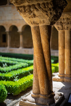 Entwined Romanesque Columns & Carved Capital, Santo Domingo de Silos Abbey