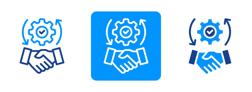 Effective Collaboration Icon In Dual Tone Style