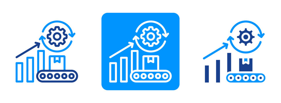 Manufacturing Efficiency Icon In Dual Tone Style