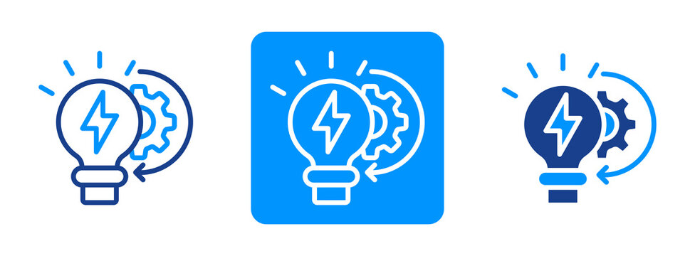 Energy Efficiency Icon In Dual Tone Style