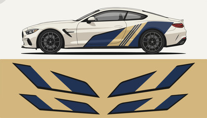 Fototapeta premium Stylish Racing Car Side View
