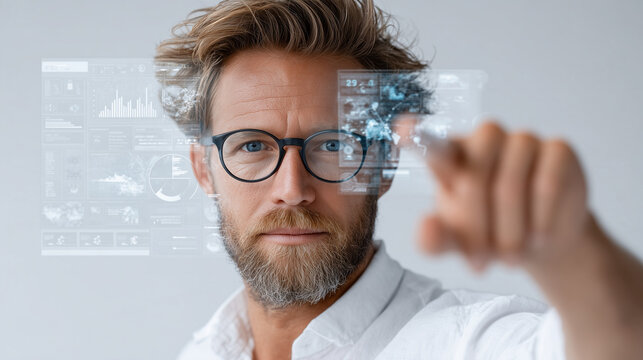 Financial Consultant Interacting with Intelligent Wealth Management System &mdash; Personalized Portfolio Recommendations Portrait

