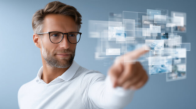 Financial Consultant Interacting with Intelligent Wealth Management System &mdash; Personalized Portfolio Recommendations Portrait

