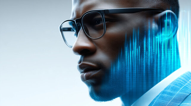Professional Trader Communicating with AI-Powered Algorithmic Trading Platform &mdash; Predictive Market Analytics Visualization

