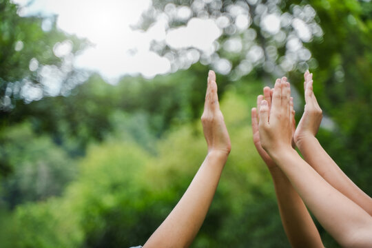 Environmental concepts, business leaders collaborating on World Environment Day, and the global community working together for environmental protection, social responsibility (CSR).