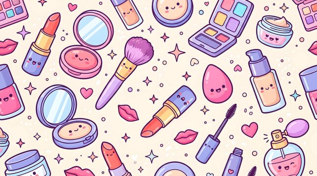 Cute cosmetic pattern background design