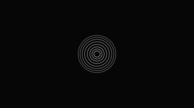Concentric circles expanding in seamless motion digital graphic animation loop