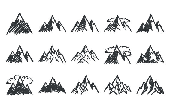 Scenic hiking destination visual components showing steep cliff variations snow capped ridges and tourism destination wilderness symbols