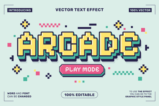 Editable Arcade Cartoon Text Effect for Gaming Poster Branding and Social Media Design