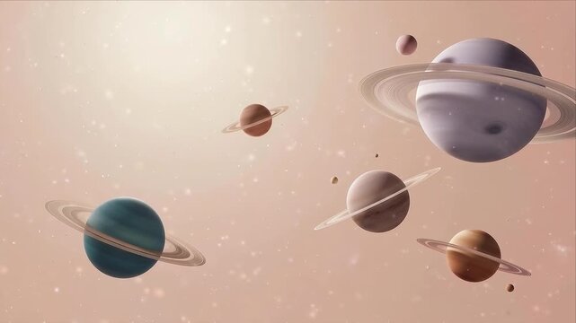 Halloween Background with Colorful Ringed Planet, Distant Worlds, Galaxy Stars, Celestial Space, Astronomy Universe, Dreamy Cosmic Light and Surreal Atmospheric Depth