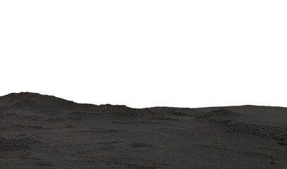 Fototapeta premium Desolate lunar surface and dark rocky terrain