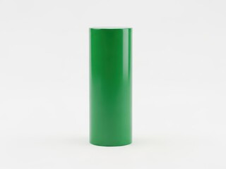 Fototapeta premium Green cylindrical container with glossy finish
