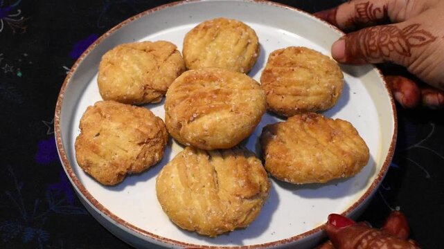 Thekua, famous food or Bihar in a plate