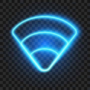 Neon wifi sign, vector illustration.